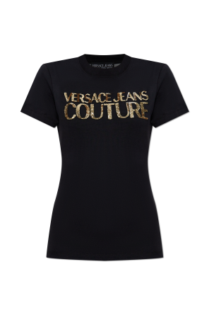 【関税/送料無料】VERSACE JEANS ブラックTシャツ Versace Jeans Couture ロゴ Tシャツ | ブラック | FARFETCH JP